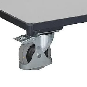 Rodas de borracha maciç eletricamente condutoras VARIOfit (ESD)/conjunto, rodas Ø 125 mm, cinza, sem deixar marcas, rsa-12...