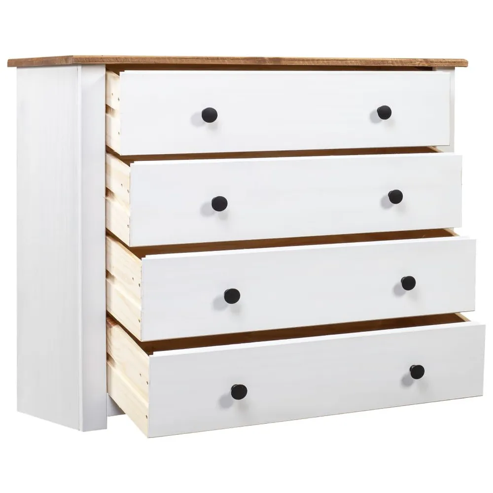 Móvel lateral 80x40x73 cm pinho Panama branco