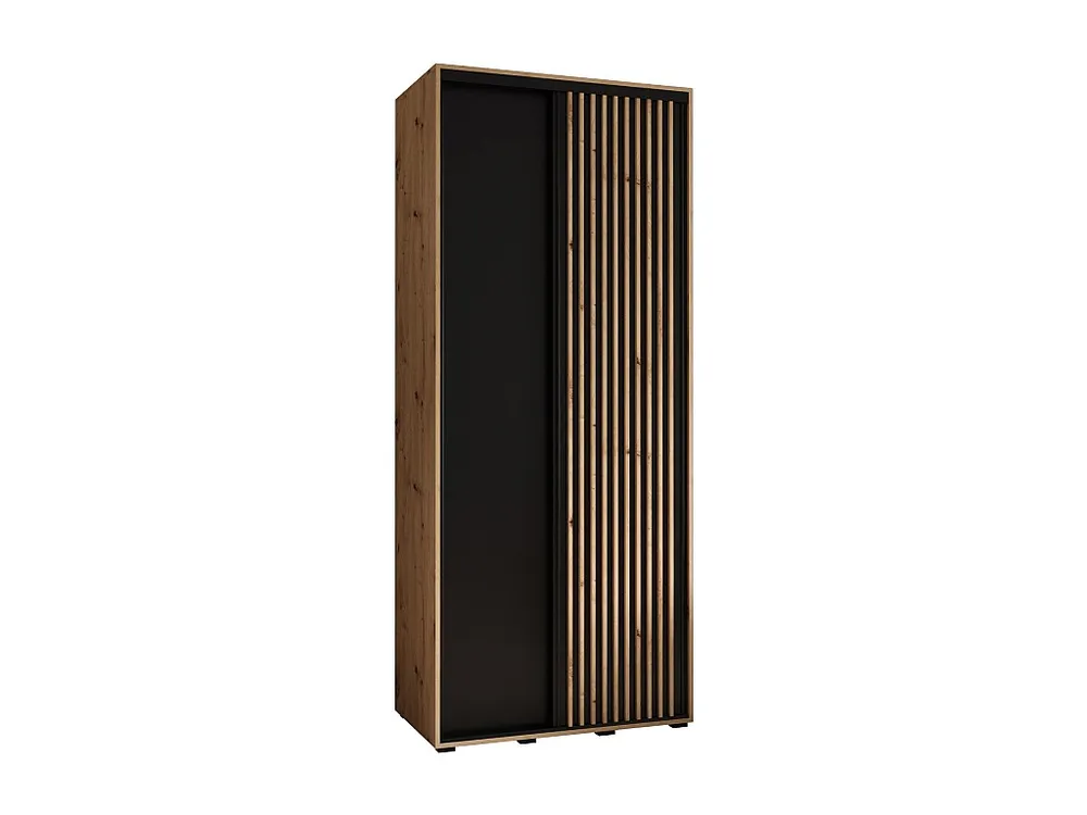 Armário SAPPORO 1 com portas de correr 205,2/100/60 2 puertas (artisan/preto)