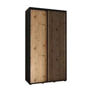 Armário SAPPORO 1 com portas de correr 205,2/140/60 2 puertas (preto/artisan)