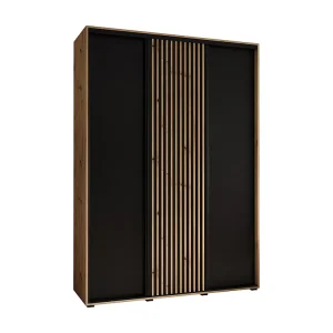Armário SAPPORO 1 com portas de correr 205,2/170/45 3 puertas (artisan/preto)