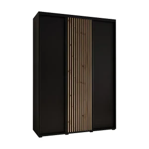 Armário SAPPORO 1 com portas de correr 205,2/180/60 3 puertas (preto/preto)