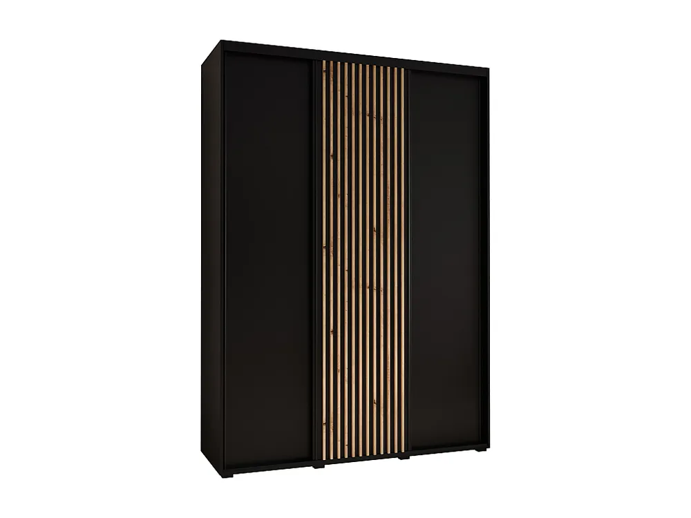 Armário SAPPORO 1 com portas de correr 205,2/180/60 3 puertas (preto/preto)