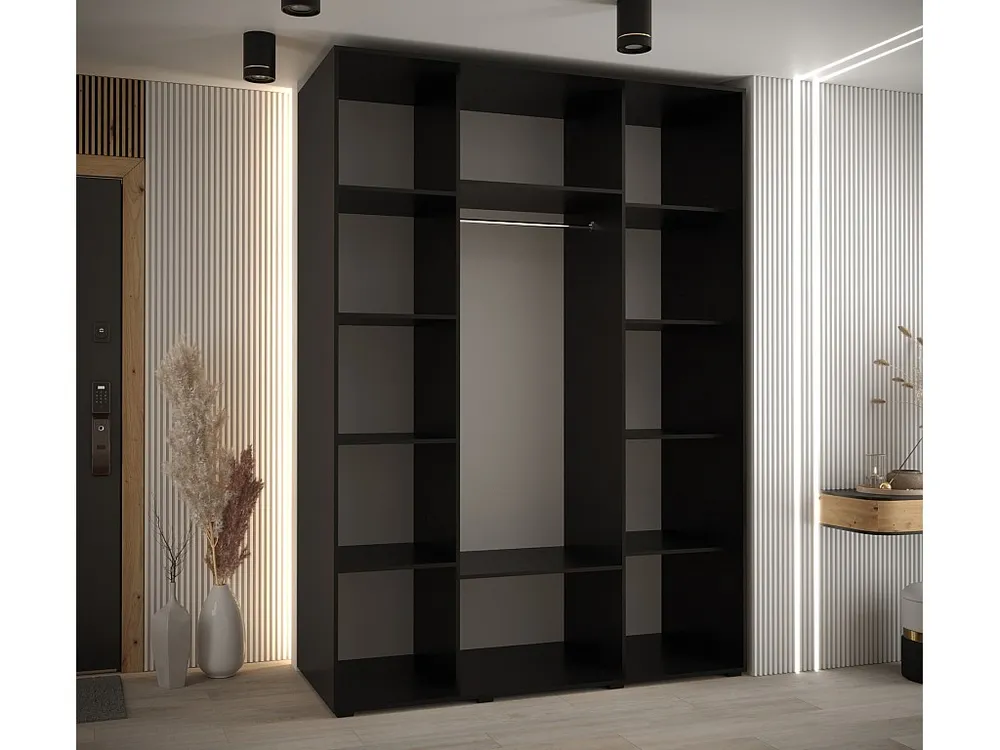 Armário SAPPORO 1 com portas de correr 205,2/180/60 3 puertas (preto/preto)