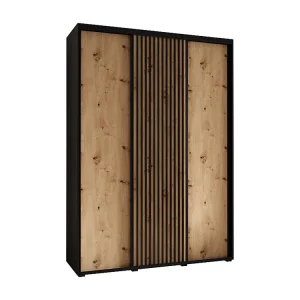 Armário SAPPORO 1 com portas de correr 205,2/180/60 3 puertas (preto/artisan)