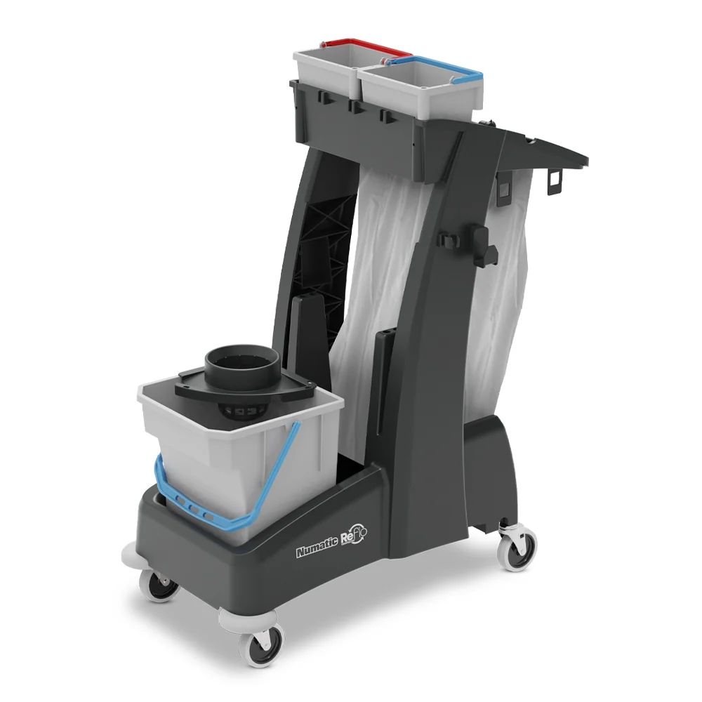 NUMATIC Multi-Matic MM2 – Carro de Limpeza Compacto com Balde de Esfregona 28L, Depósito de Resíduos 70L e Dois Baldes de...