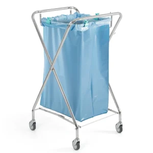 TTS Trolley Quadrado Dobrável para Lixo 120L Resistente à Água e Abrasão