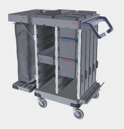 VILEDA Carro de Limpeza Origo2 CX – Carro Versátil com Porta Sacos Abatível para Trilha e Enduro - Tamanho M