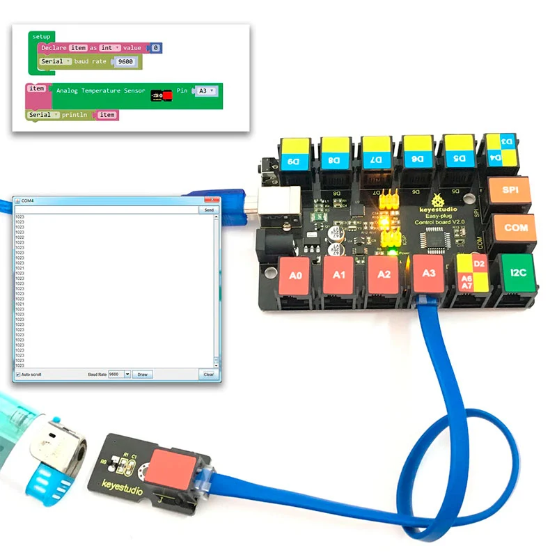 Módulo sensor de temperatura analógico para Arduino (Ligação FÁCIL Keyestudio