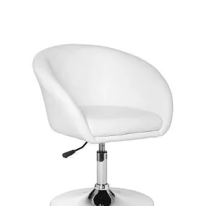 Cadeira de relaxamento Amstyle Design couro sintético branco, SPM2.158 com 6 Ganchos Incluídos