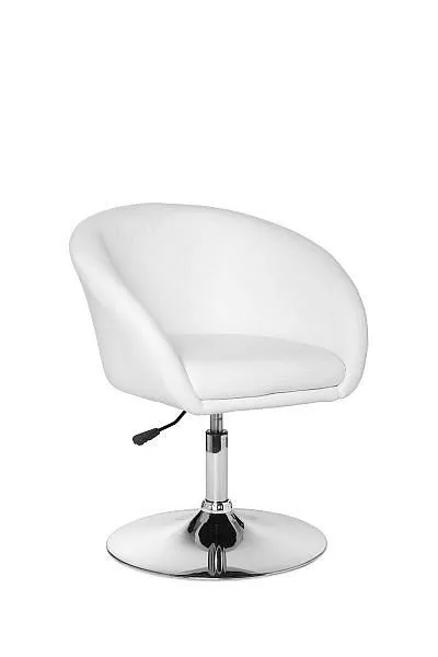 Cadeira de relaxamento Amstyle Design couro sintético branco, SPM2.158 com 6 Ganchos Incluídos