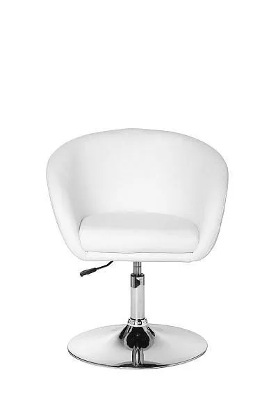 Cadeira de relaxamento Amstyle Design couro sintético branco, SPM2.158 com 6 Ganchos Incluídos