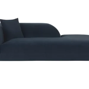 Chaise longue de veludo azul turvo LE CRAU