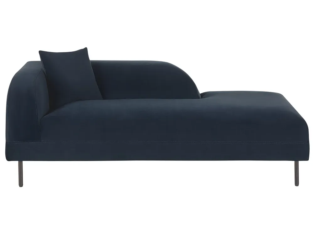 Chaise longue de veludo azul turvo LE CRAU