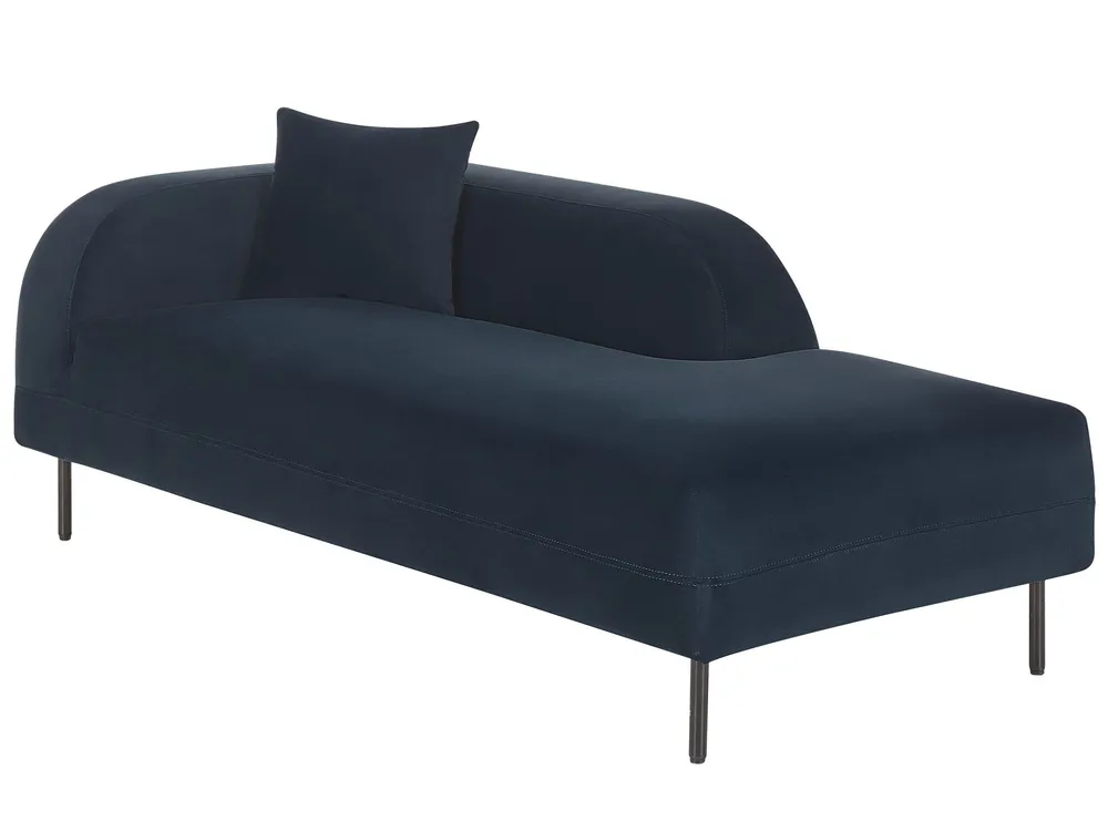 Chaise longue de veludo azul turvo LE CRAU