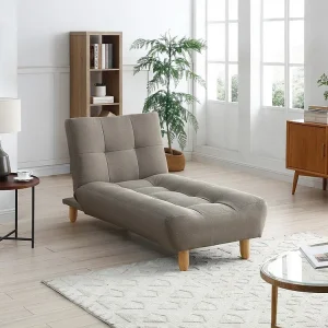 Chaise-longue clic-clac em tecido cor taupe ESTEBAN para Interior de Autocaravana