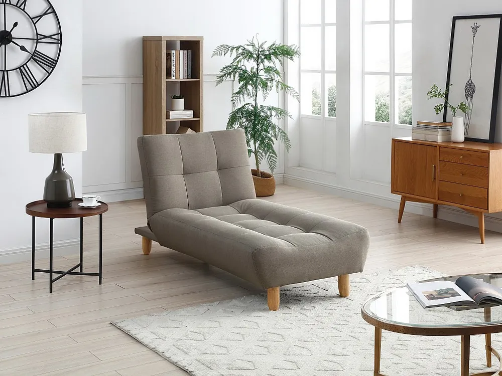 Chaise-longue clic-clac em tecido cor taupe ESTEBAN para Interior de Autocaravana