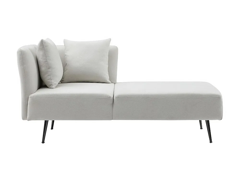 Chaise-longue direita em tecido creme com base em metálico preto NAPASA com Luz LED Integrada