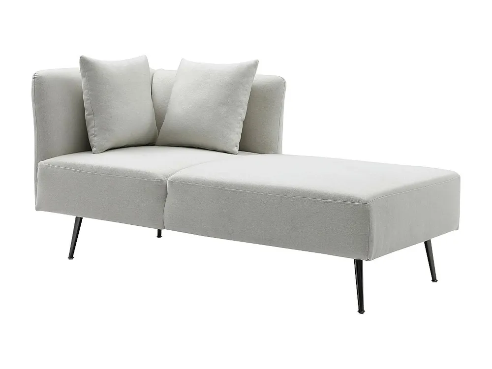 Chaise-longue direita em tecido creme com base em metálico preto NAPASA com Luz LED Integrada