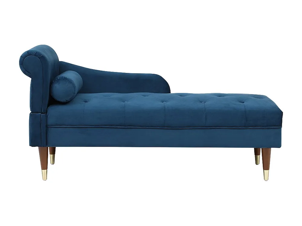 Chaise-longue direita em veludo azul-esverdeado estilo art déco UMARI com Luz LED Integrada