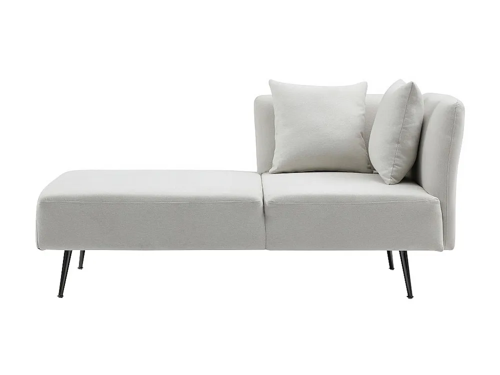 Chaise-longue esquerda em tecido creme com estrutura em metálico preto NAPASA com Dimensões Ajustáveis