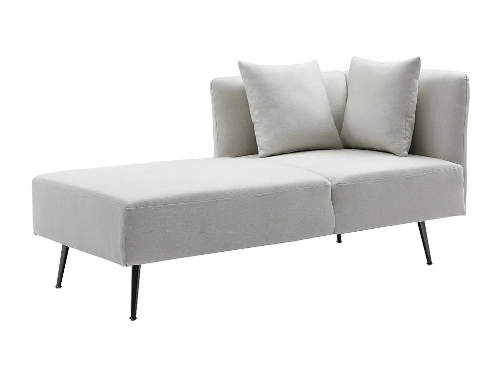 Chaise-longue esquerda em tecido creme com estrutura em metálico preto NAPASA com Dimensões Ajustáveis