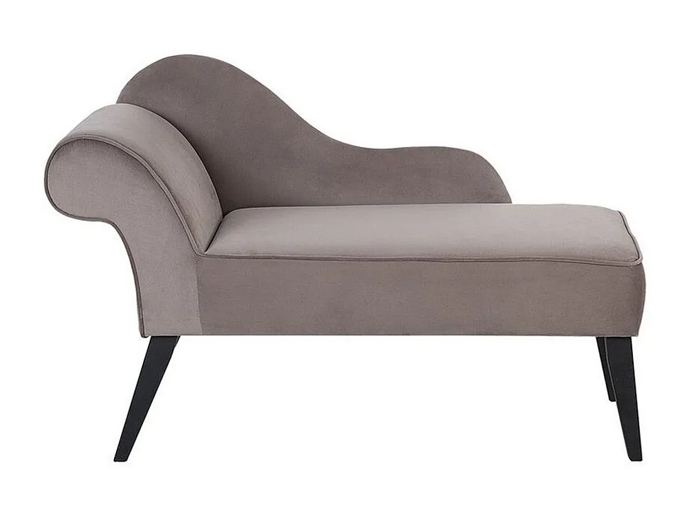 Chaise-longue à esquerda em veludo taupe BIARRITZ com Fita Autocolante