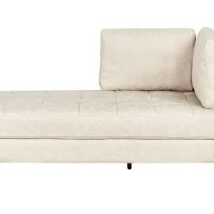 Chaise-longue em pele sintética creme óbvio à direita REBAIS