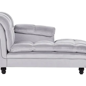 Chaise-longue em veludo cinzento evidente LORMONT