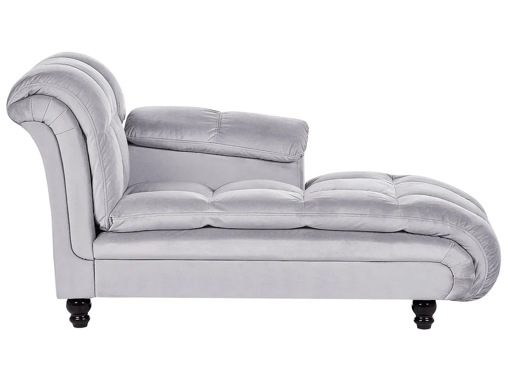 Chaise-longue em veludo cinzento evidente LORMONT