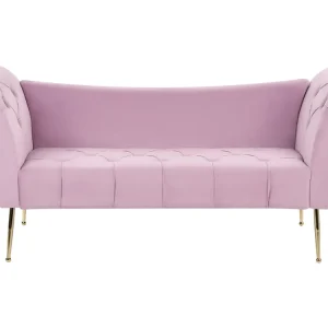 Chaise-longue em veludo violeta nítido NANTILLY