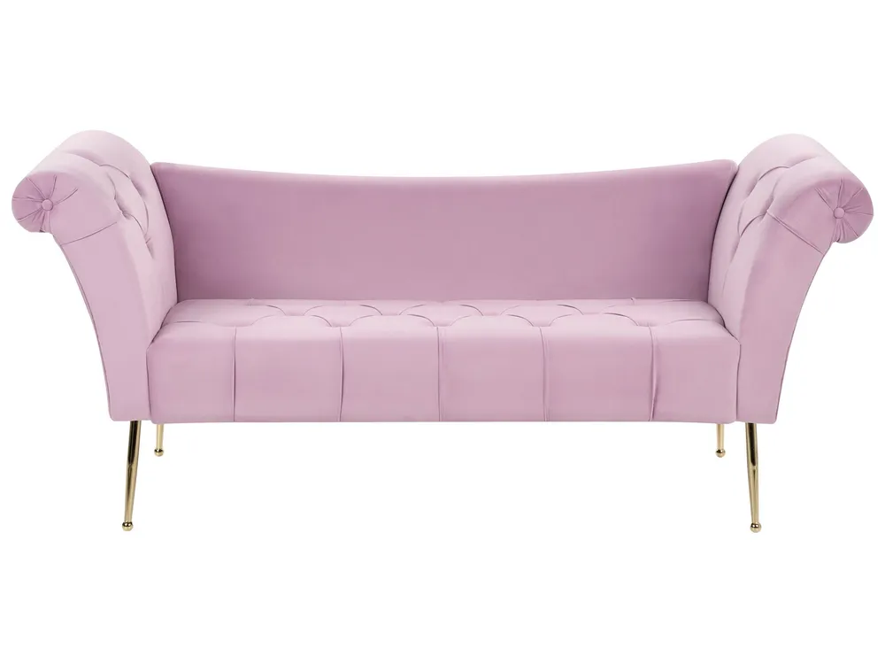 Chaise-longue em veludo violeta nítido NANTILLY