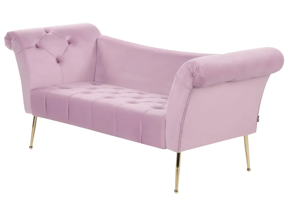 Chaise-longue em veludo violeta nítido NANTILLY