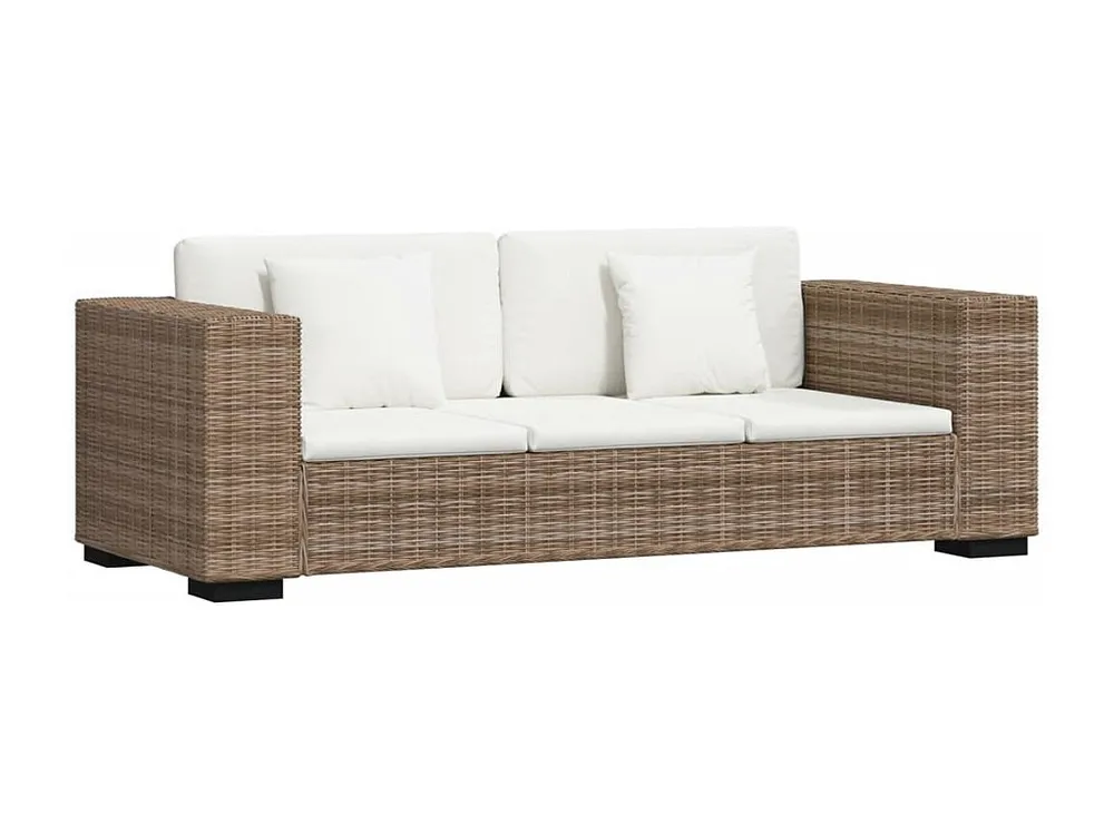 Conjunto de sofás de 3 lugares, 8 pcs, vime genuíno com Dimensões Ajustáveis