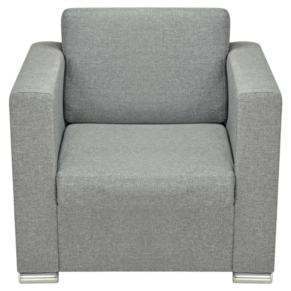 Conjunto de sofás, 3 pcs, tecido cinzento óbvio para Organização