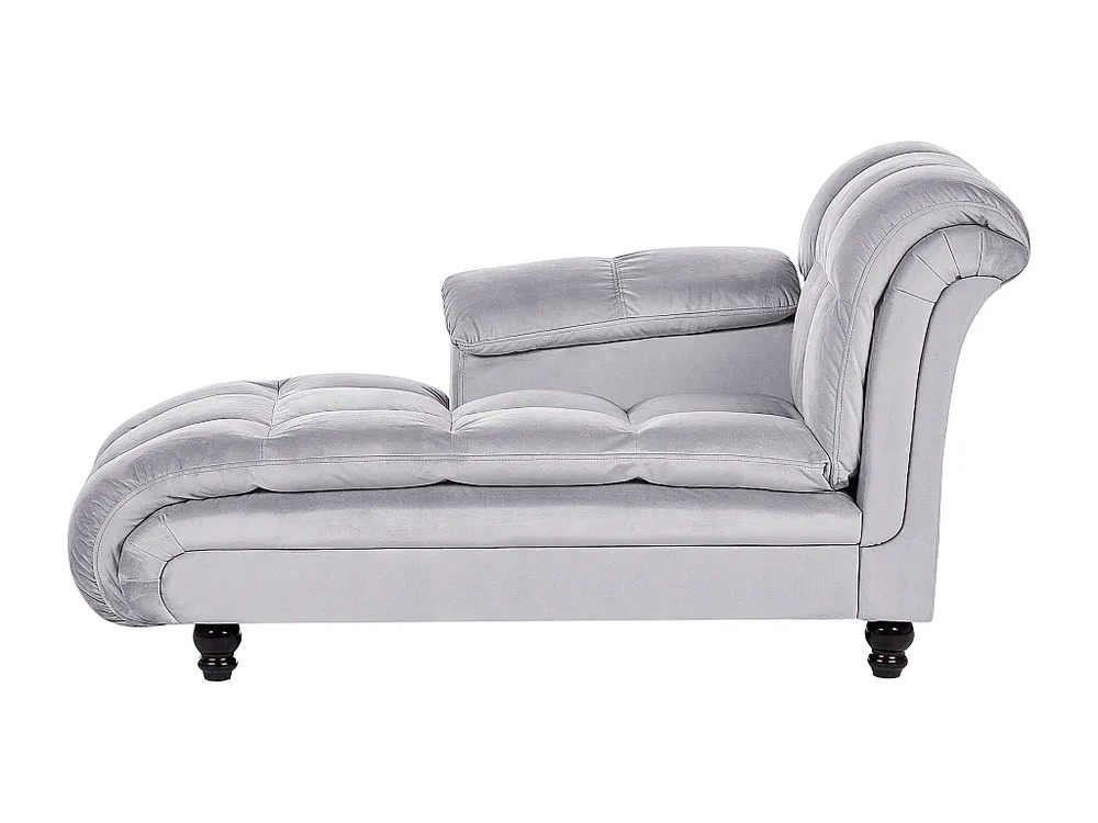 Cortina Blackout Chaise-longue à direita em veludo cinzento visível LORMONT