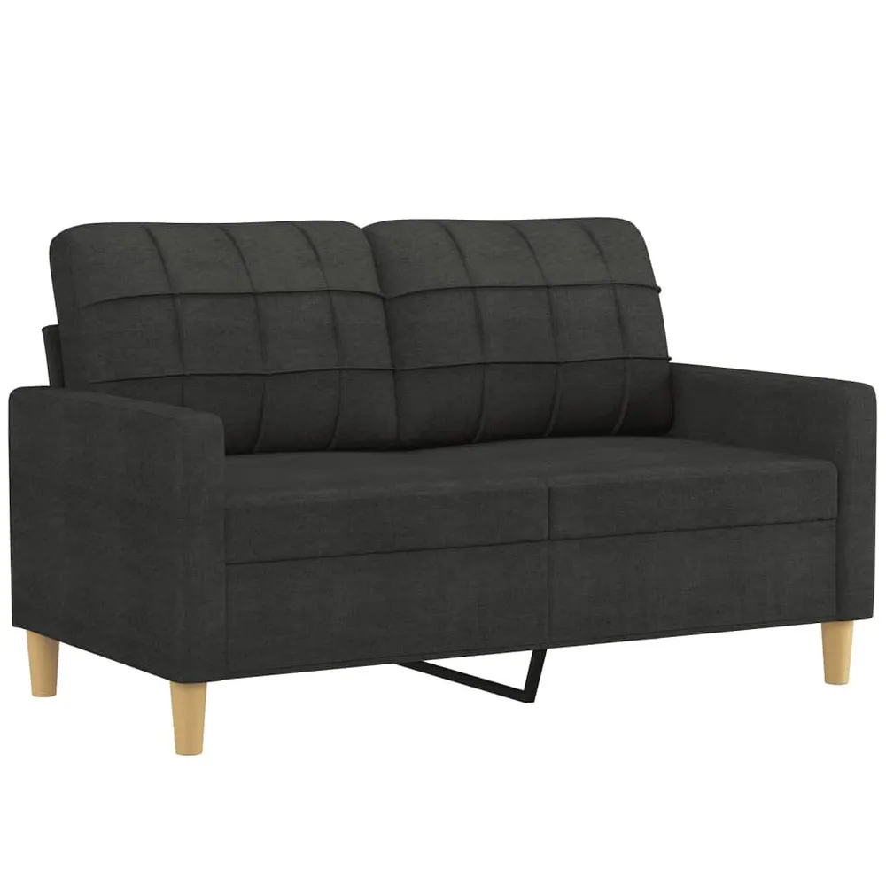 Cortina Blackout 3 pcs conjunto de sofás com almofadas tecido preto