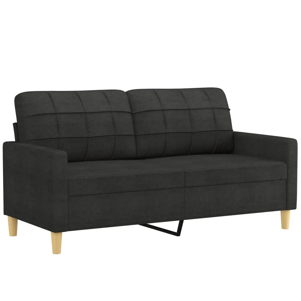 Cortina Blackout 3 pcs conjunto de sofás com almofadas tecido preto