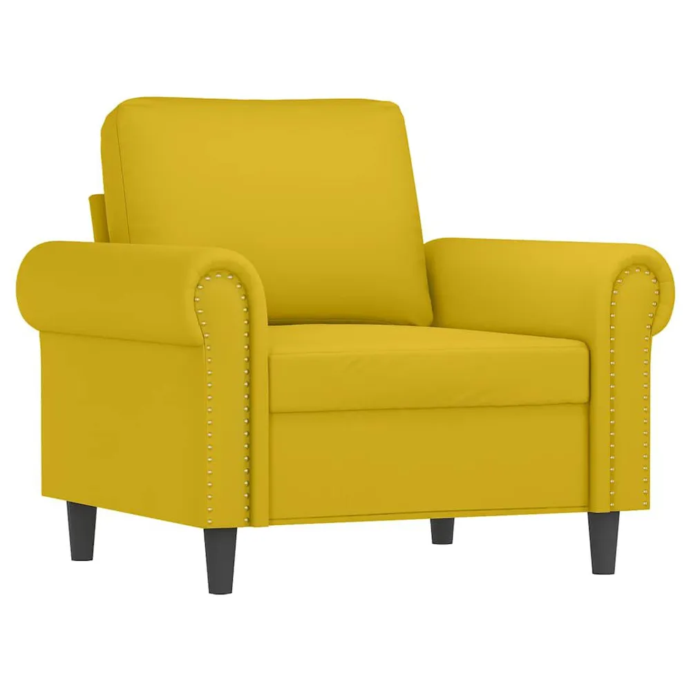 Cortina Blackout 3 pcs conjunto de sofás com almofadões veludo amarelo