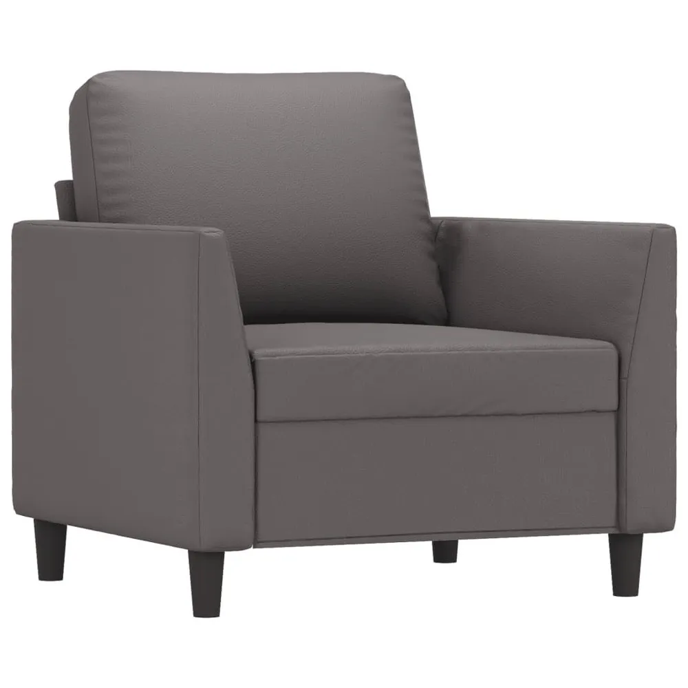 Cortina Blackout Poltrona 60 cm couro artificial cinzento