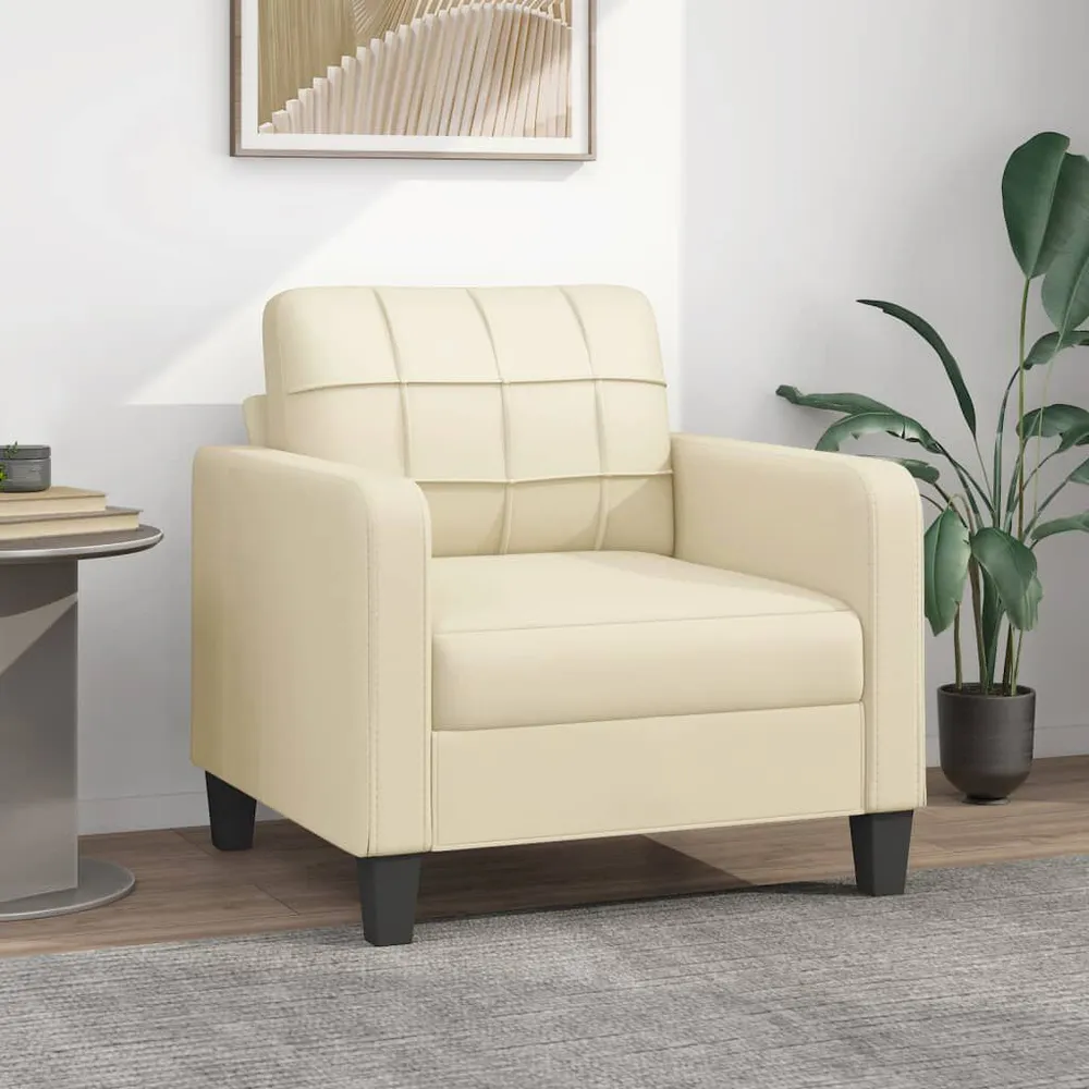 Cortina Blackout Poltrona 60 cm couro artificial creme