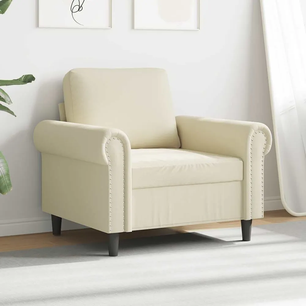 Cortina Blackout Poltrona 60 cm couro artificial creme