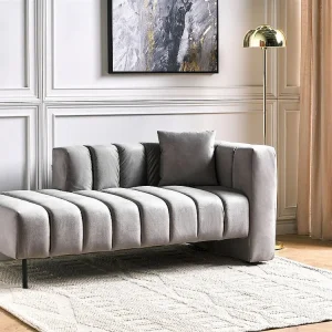 Estore para Janela Chaise-longue à direita em veludo taupe LANNILS