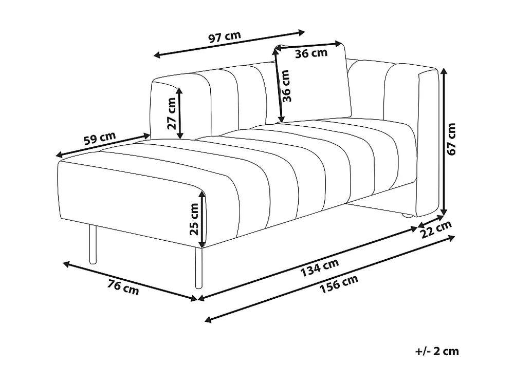 Estore para Janela Chaise-longue à direita em veludo taupe LANNILS