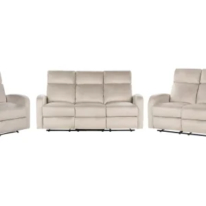 Estore para Janela Conjunto de sofás 6 lugares por mão própria reclináveis em veludo creme VERDAL