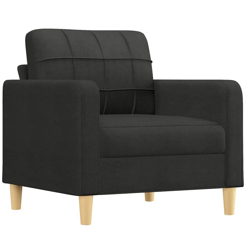 Estore para Janela 3 pcs conjunto de sofás com almofadas tecido preto