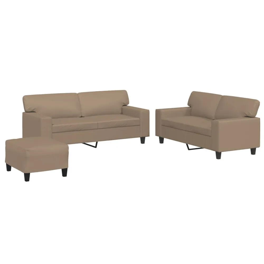 Estore para Janela 3 pcs conjunto de sofás couro artificial cor cappuccino