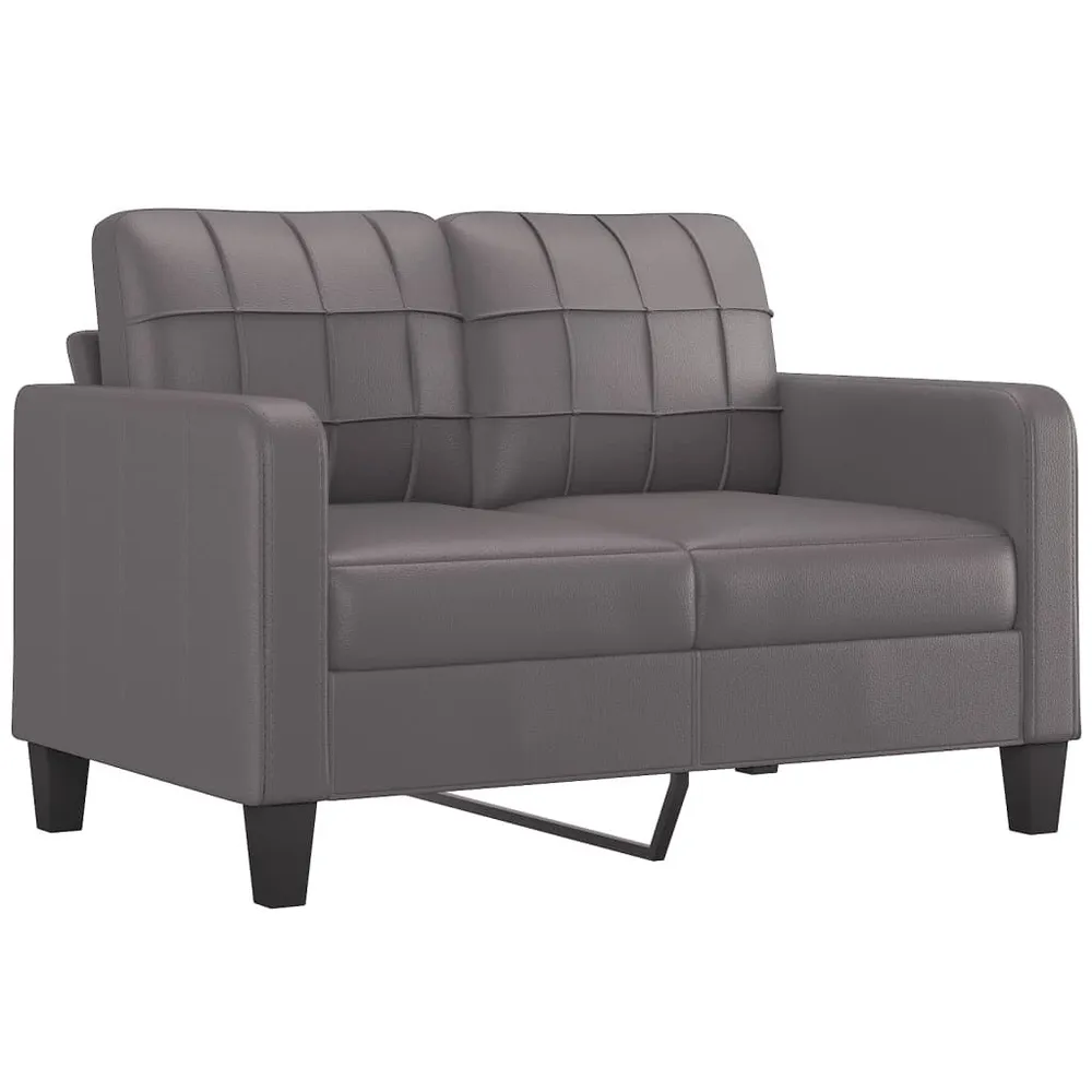 Estore para Janela 3 pcs conjunto de sofás com almofadões couro artificial cinzento