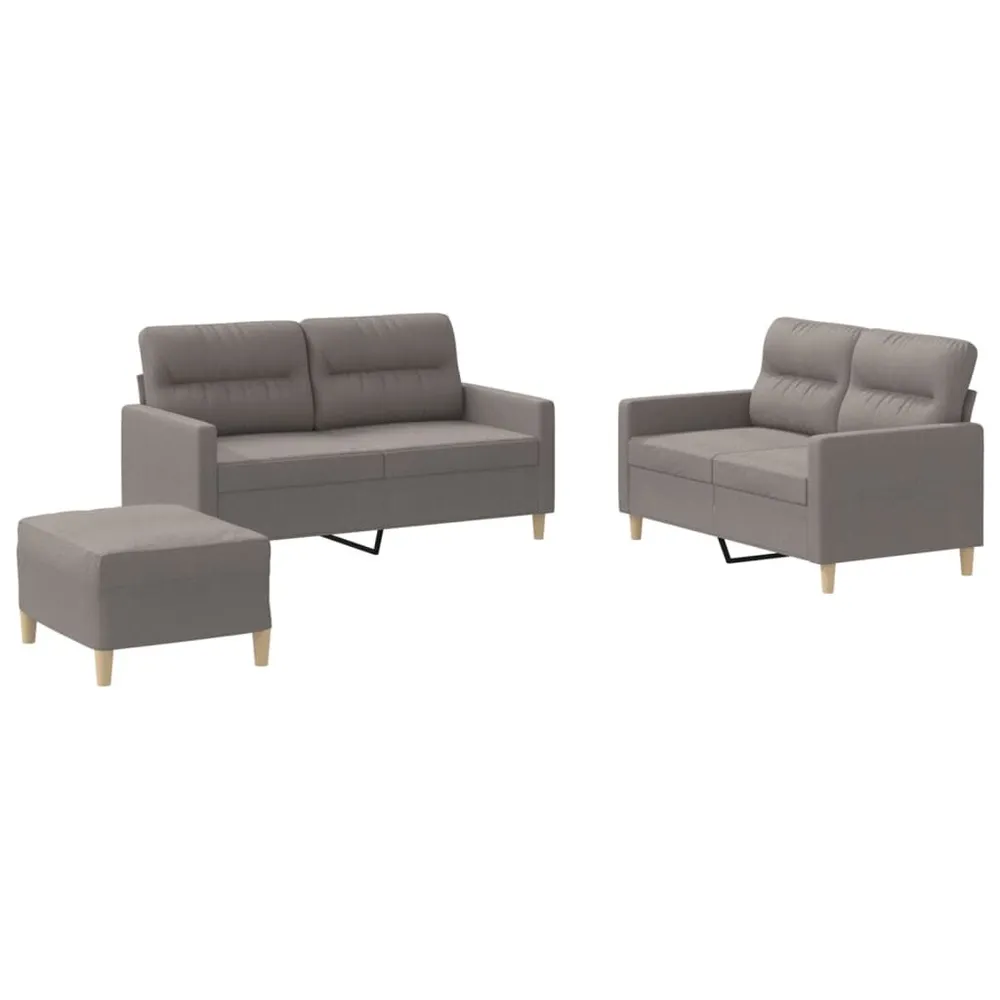 Estore para Janela 3 pcs conjunto de sofás com almofadões tecido cinza-acastanhado
