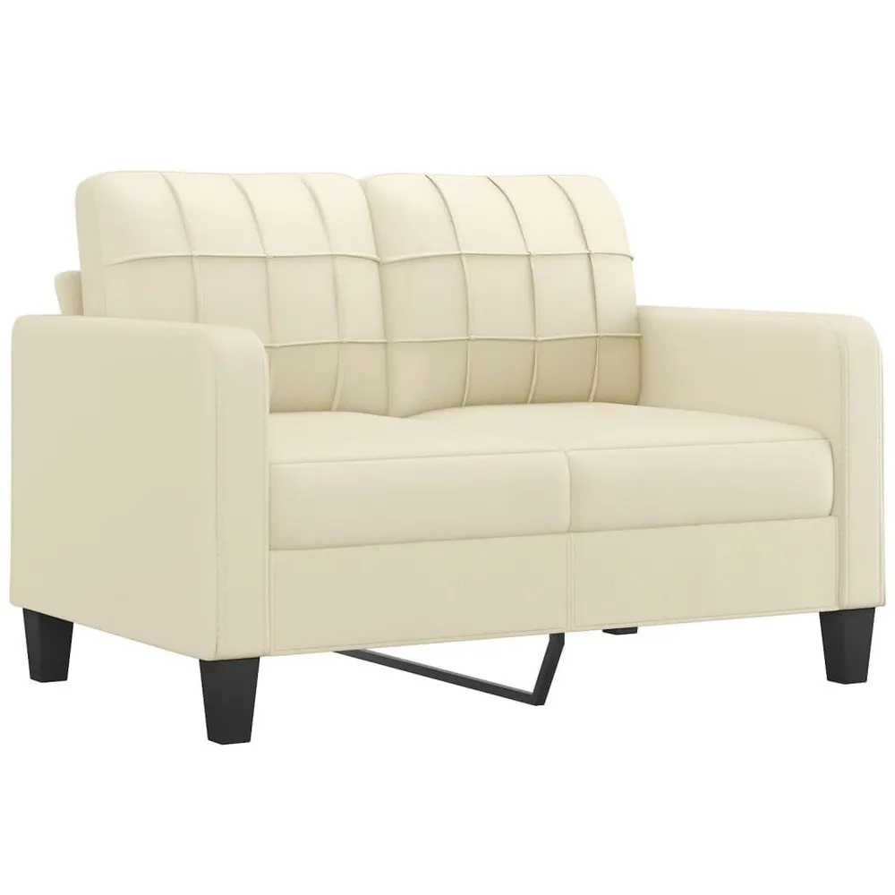Estore para Janela 3 pcs conjunto sofás com almofadões couro artificial cor creme